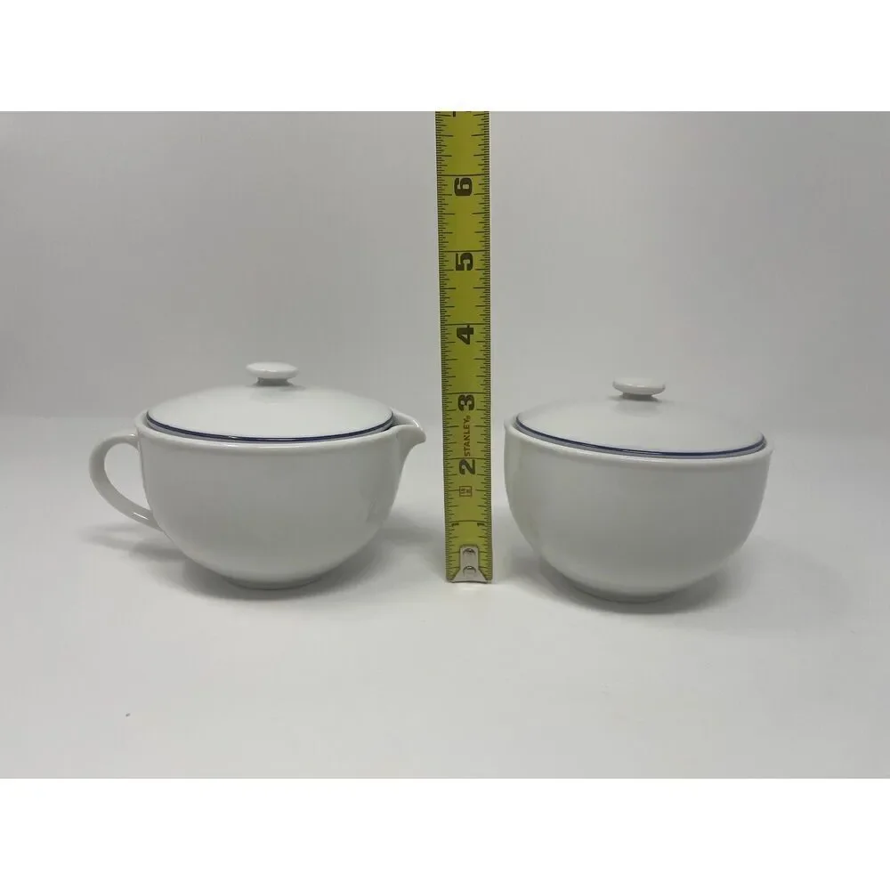Crate & Barrel Epoch Blue Line Sugar Creamer Japan Kathleen Wills Discontinued